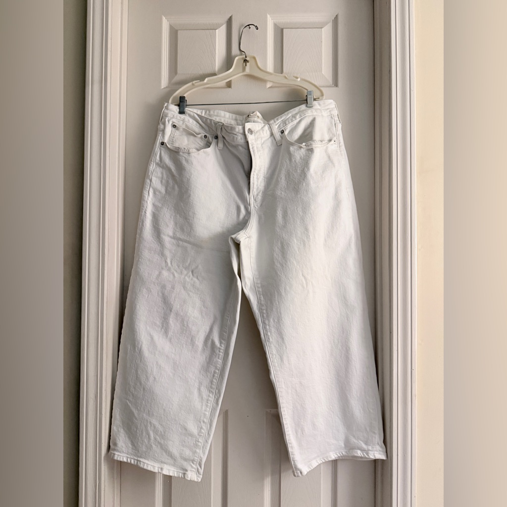 Madewell White Denim Jeans With Branded Waist Label